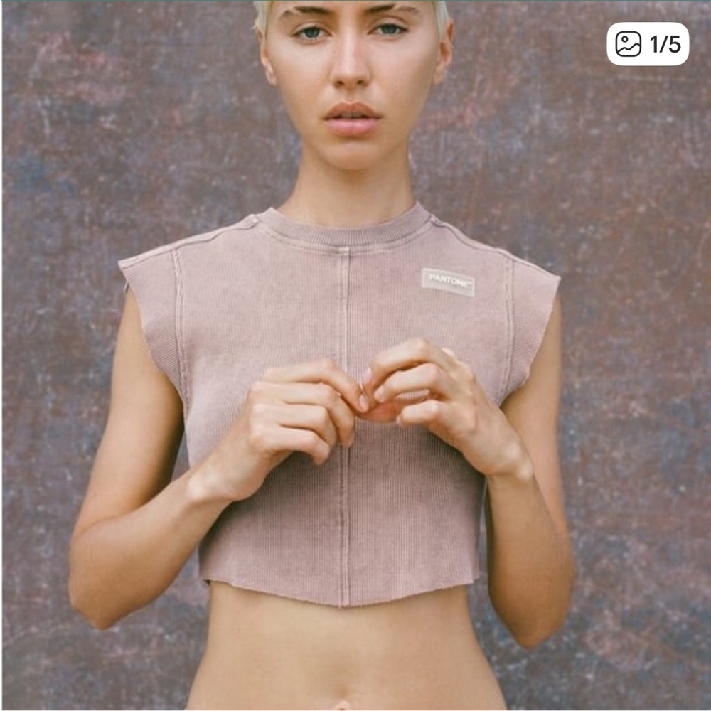 PANTONE™ WASHED EFFECT RIB CROP TOP small